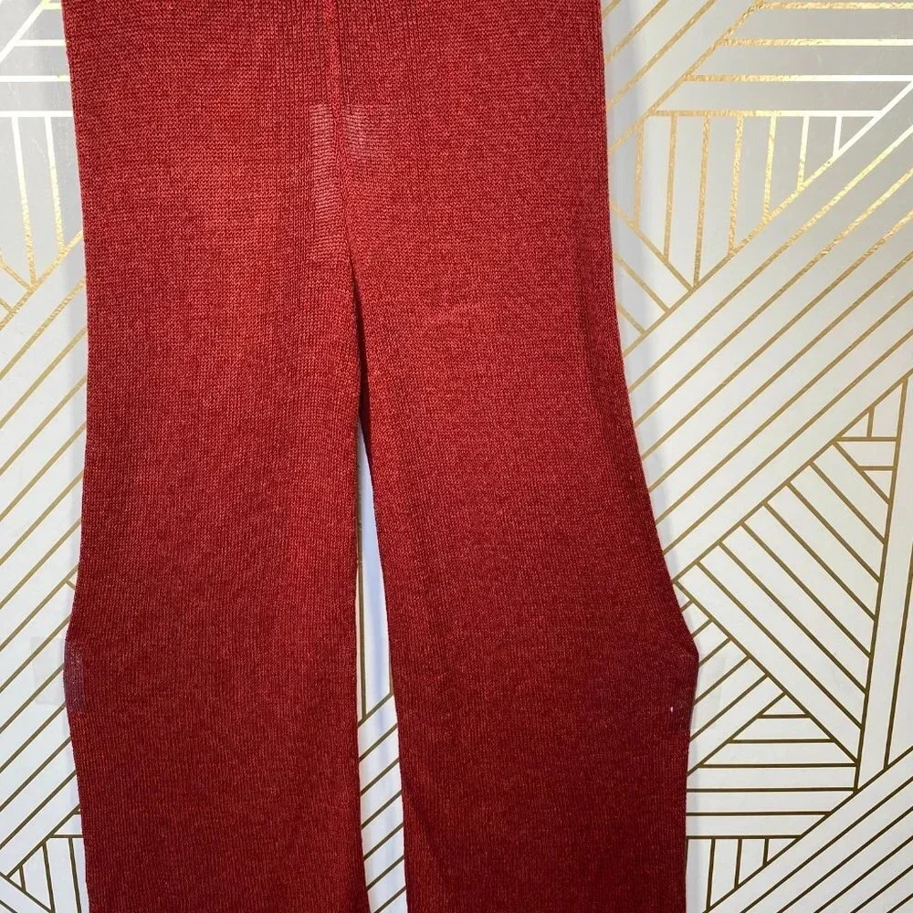 Zara‎ Knit Culottes in Red Rust Wide Leg High Waist